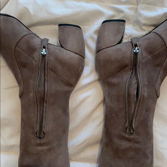 Prada Suede Metal Heel Over the Knee Boot - Picture 6 of 8